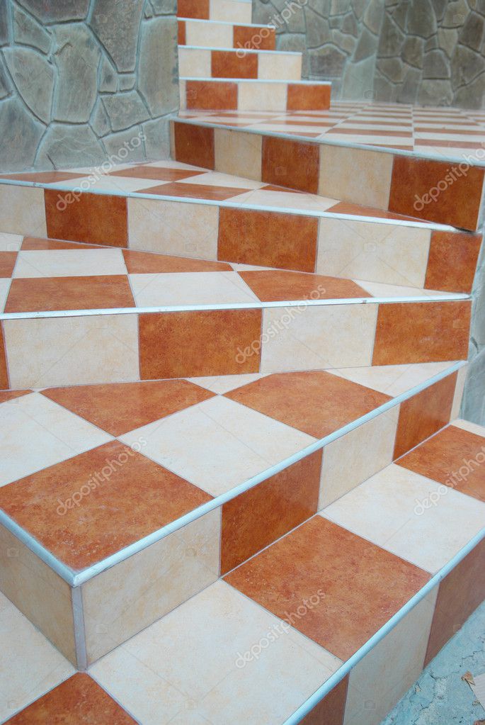 A Abstract Stairs With Ceramic Tiles, Ceramic Tile On Stairs Pictures
