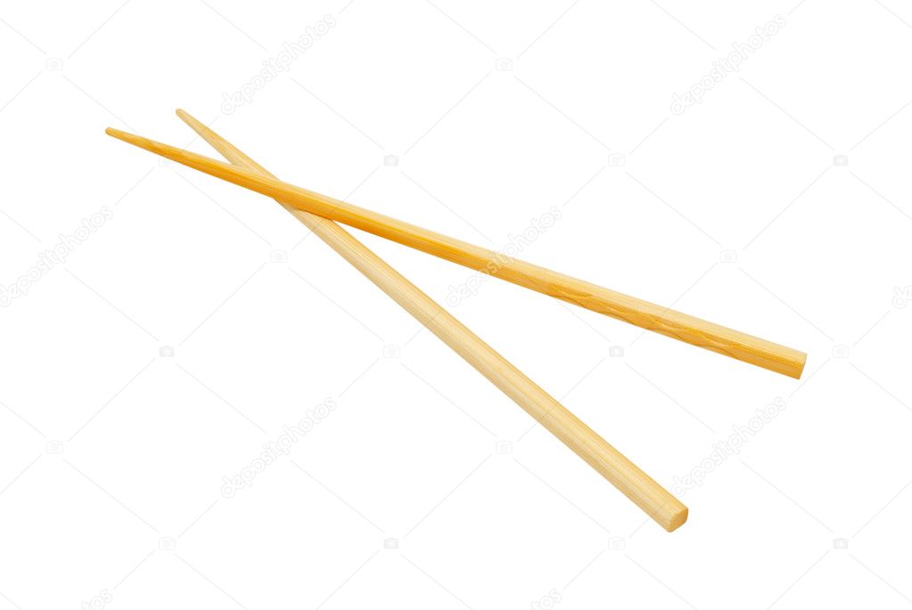Chopsticks isolated on white.