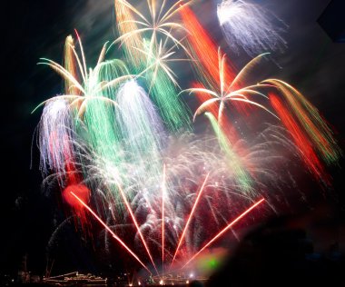 Selam, fireworks üstüne koy. Akyar, Ukrayna.