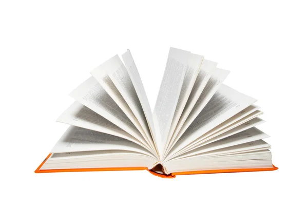 Otevřená kniha izolovaná na bílém. — Stock fotografie