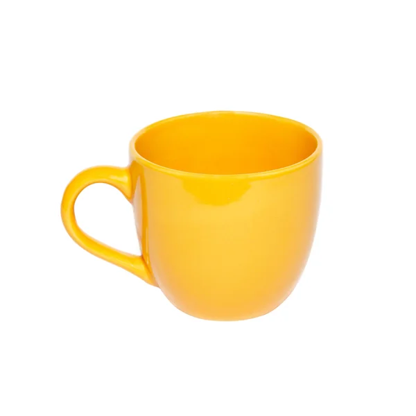 Orange teacup isolated in white. — Zdjęcie stockowe