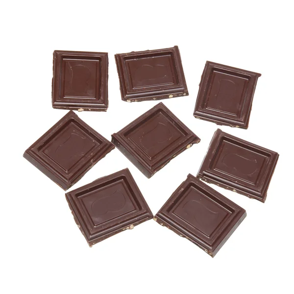 Choklad isolerad på vitt. — Stockfoto