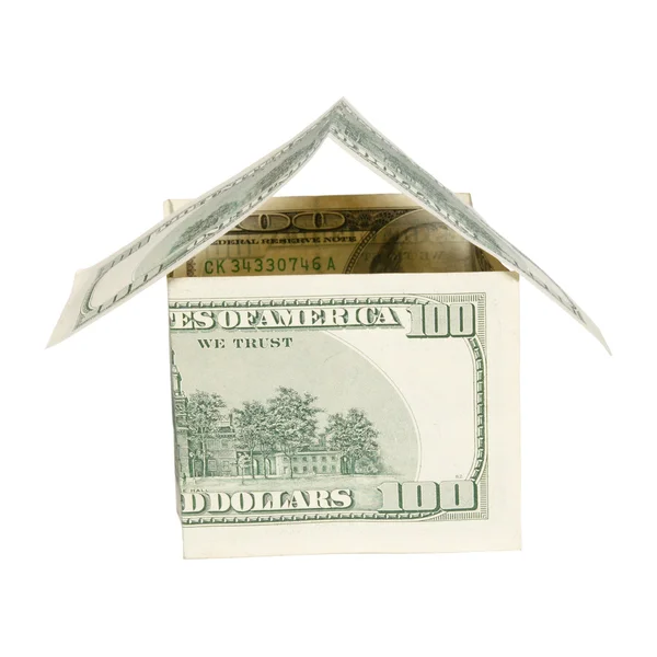 stock image Dollars house isolated on white.