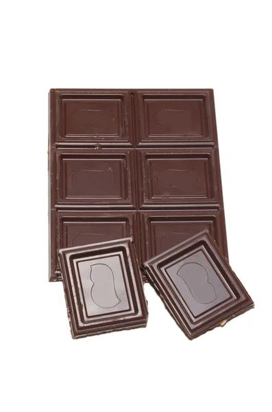 Chocolate isolado em branco . — Fotografia de Stock