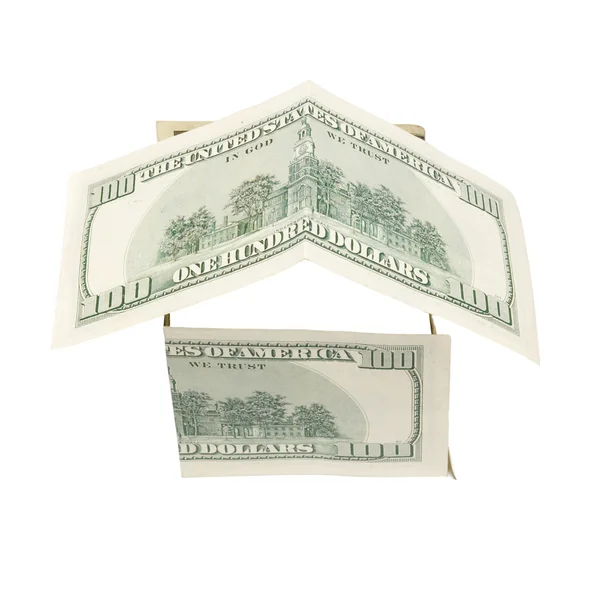 Dollars house isolated on white. — Stock Photo, Image