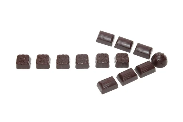 Choklad pilen — Stockfoto