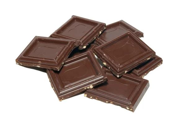 Chocolate isolado em branco . — Fotografia de Stock
