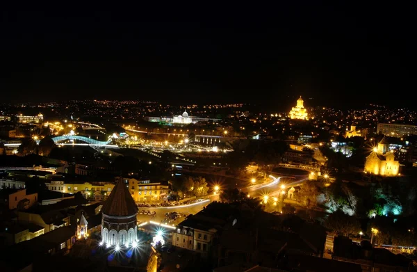 Night view to Tbilisi Old town — Stock Photo, Image