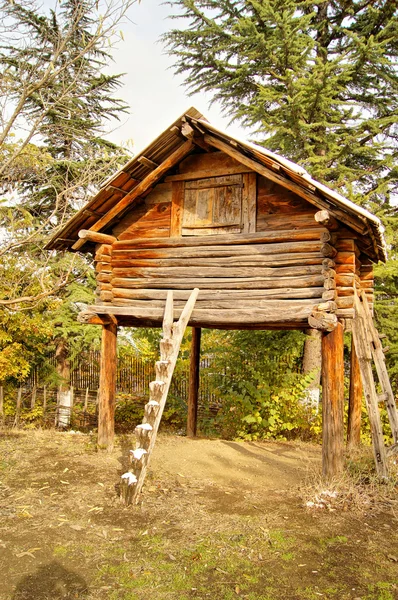 Őszi idő: régi grúz építészet és a vidéki táj szabadtéri ent — Stock Fotó