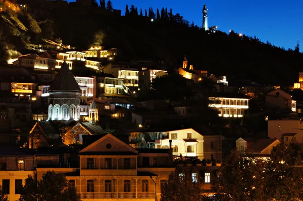Tbilisi stad i th natt — Stockfoto