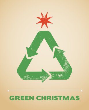 Ecology and recycling Christmas vector background clipart