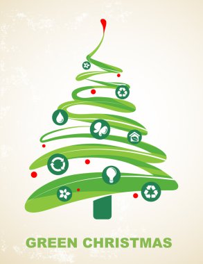 Ecology and recycling Christmas vector background clipart