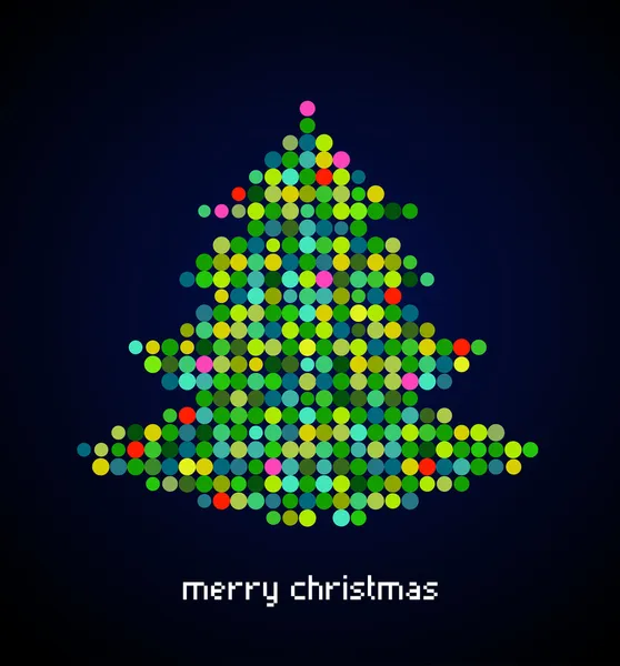 Fondo de Navidad con pixel Árbol de Navidad — Vector de stock
