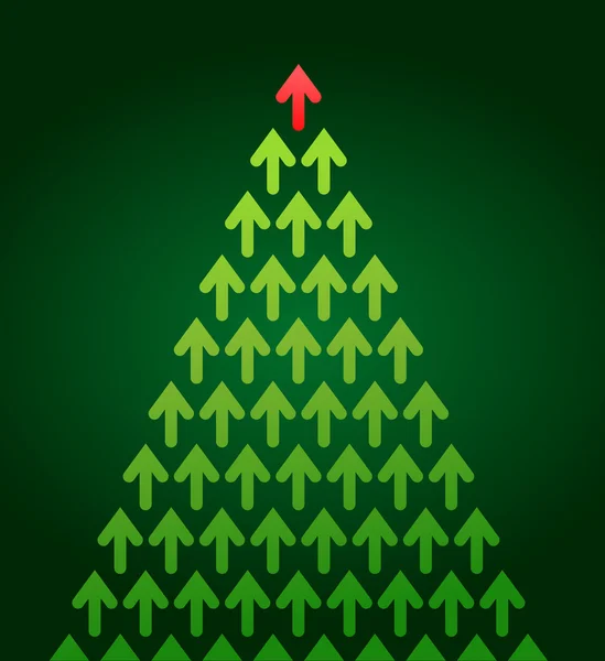 Flecha árbol de Navidad, tema de negocios — Vector de stock