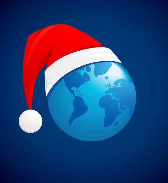 Boule de Noël mondiale, fond vectoriel — Image vectorielle