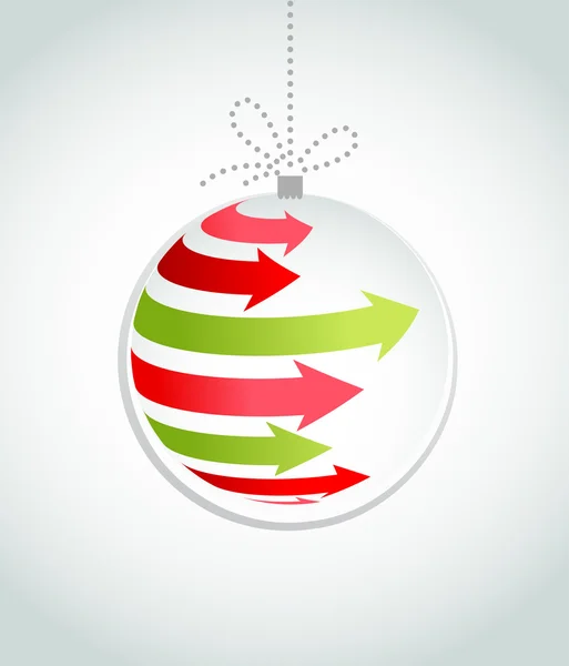 Boules de Noël typographiques sur fond rouge — Image vectorielle