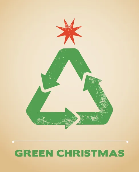 Ecologia e riciclaggio sfondo vettore di Natale — Vettoriale Stock