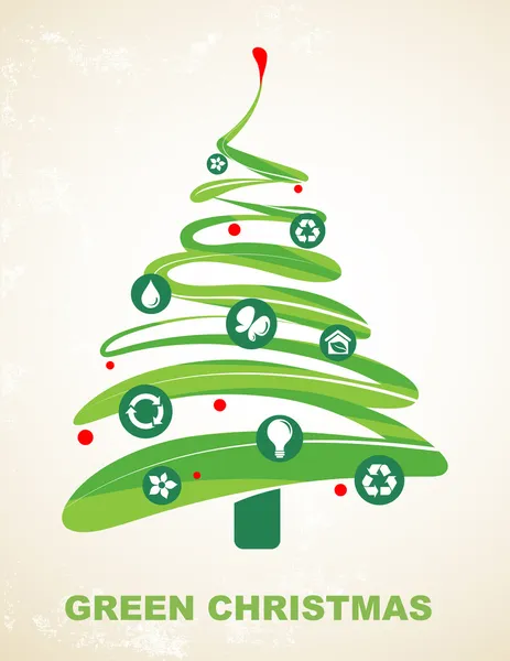 生態学およびリサイクル クリスマスのベクトルの背景 — ストックベクタ