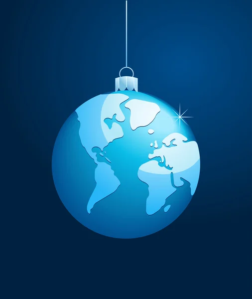 Svět vánoční koule, vektorové pozadí — Stockový vektor