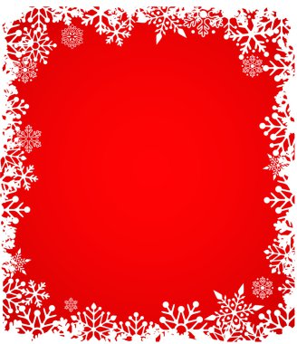 Christmas red background with snowflakes pattern clipart