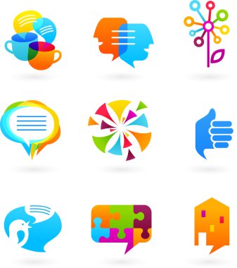 Collection of social media and network icons clipart
