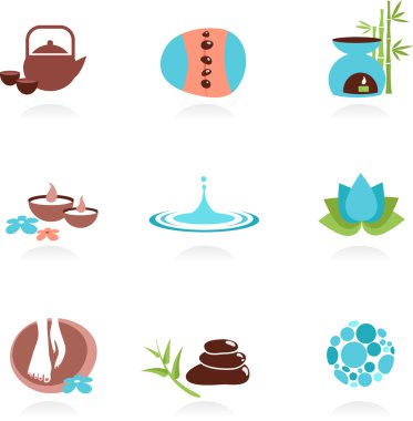 Collection of spa and Zen icons clipart