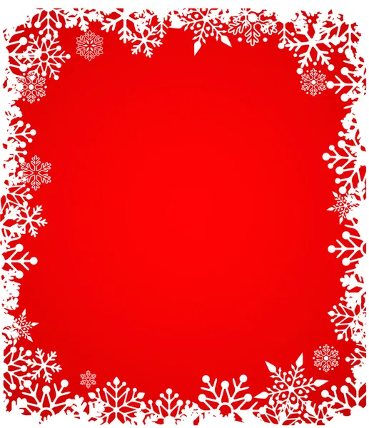 Χριστούγεννα κόκκινο φόντο με νιφάδες χιονιού μοτίβο — Διανυσματικό Αρχείο