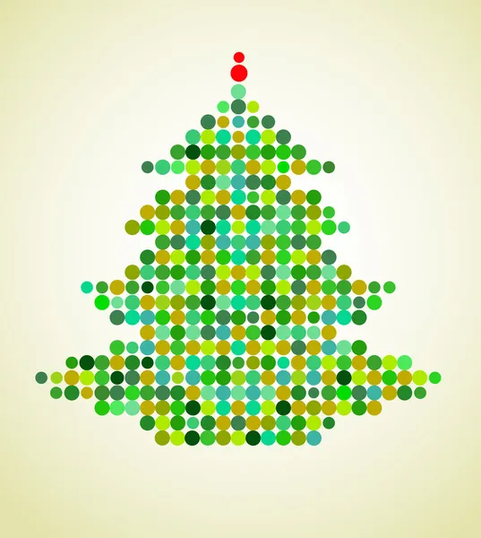 Sfondo natalizio con albero di Natale pixel — Vettoriale Stock