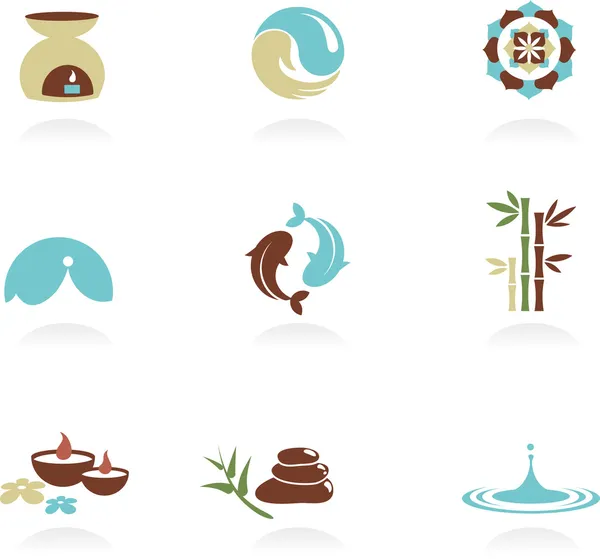 Collection of spa and Zen icons — Stock Vector