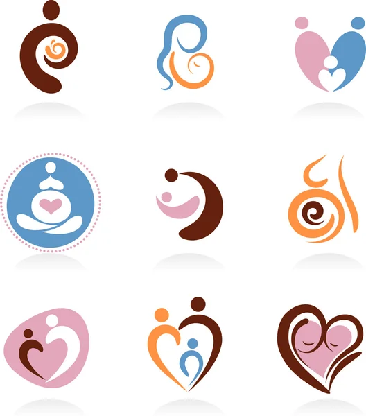 Verzameling van moederschap icons — Stockvector