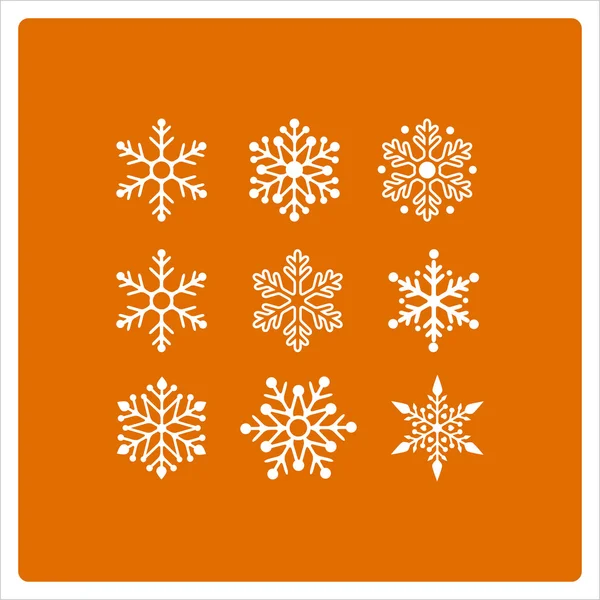 Boże Narodzenie tło ikony płatki śniegu — Wektor stockowy