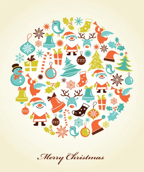 圣诞背景与图标集 — 图库矢量图片