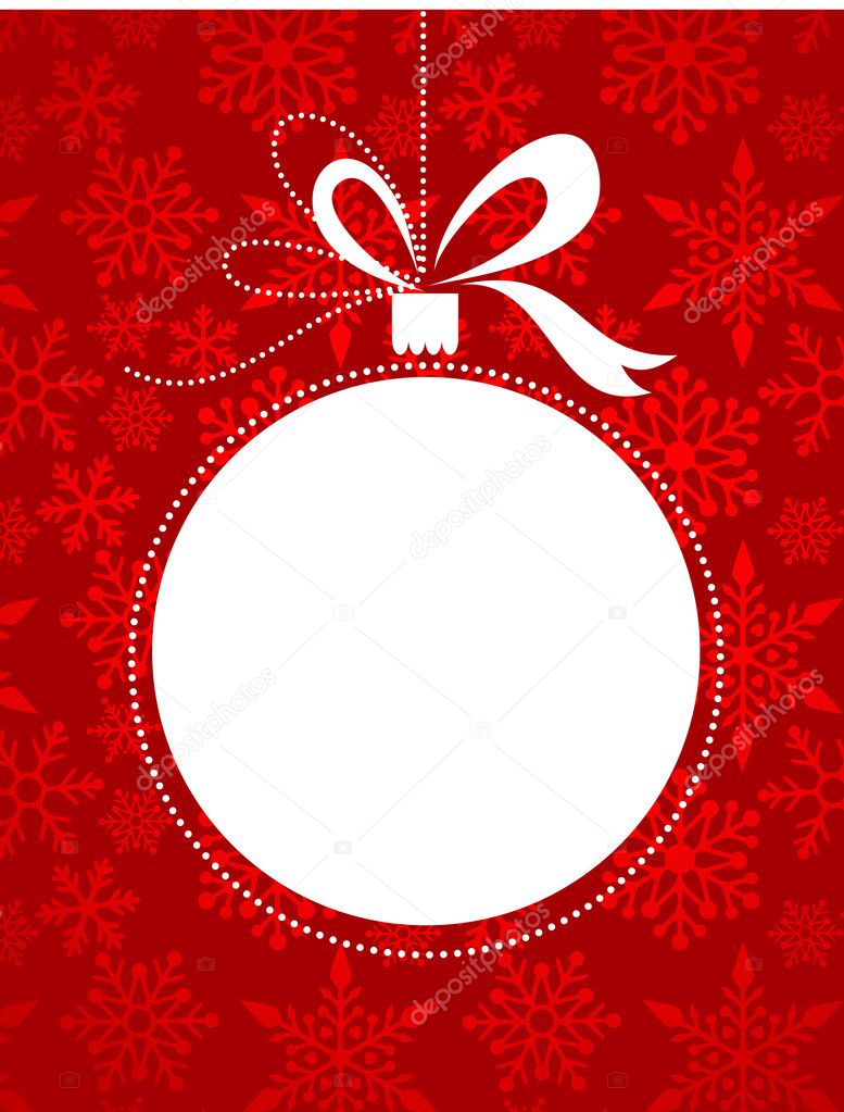Christmas red background with snowflakes pattern