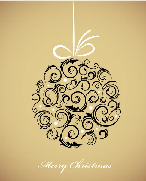 レトロな装飾品でビンテージのクリスマス ボール — ストックベクタ