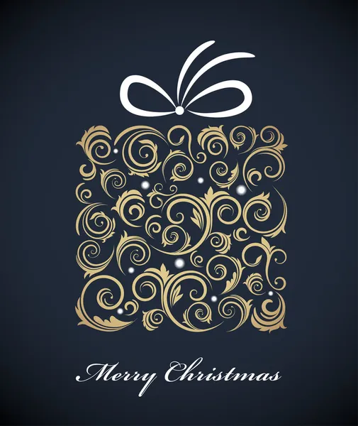 レトロな装飾品でビンテージのクリスマスのギフト ボックス — ストックベクタ