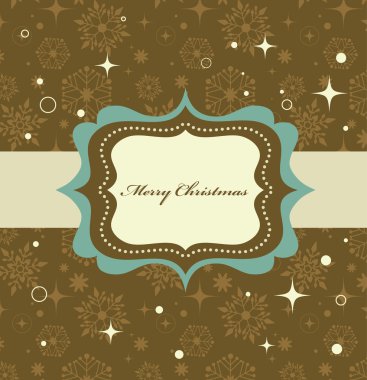 Christmas background with retro pattern and frame clipart