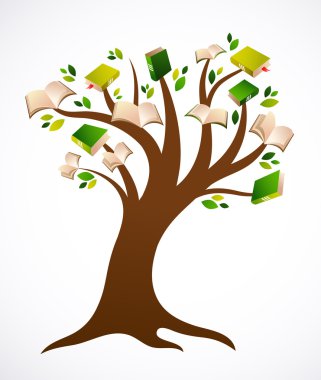 Book tree vector ilustration clipart