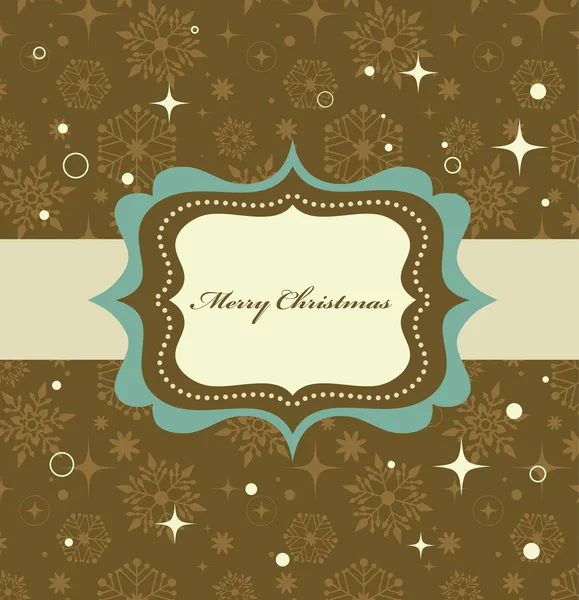 Christmas background with retro pattern and frame — Stock Vector