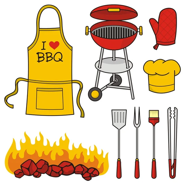 Barbecue pictogrammen — Stockvector