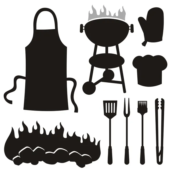Barbeque silhouettes — Stock Vector