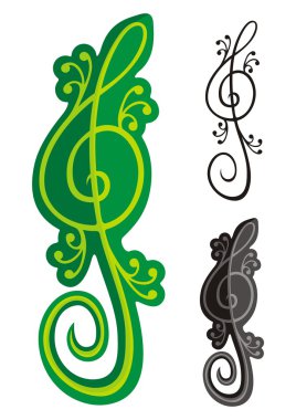 Lizards treble clef clipart