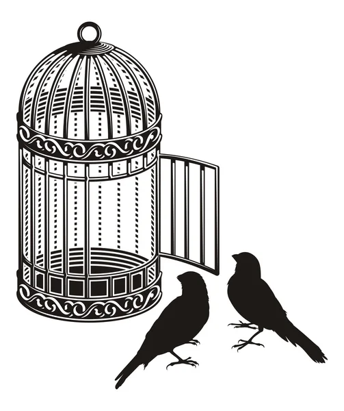 Klatka dla ptaków — Wektor stockowy