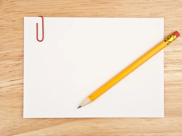 Pencil on Desk with Paper — Stock Photo, Image