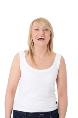 Portrait of forty years old woman in studio clipart