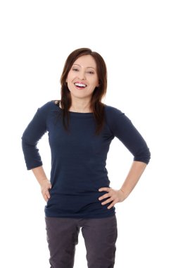 Portrait of forty years old woman in studio clipart