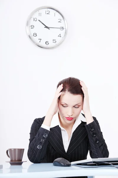 Tired businesswoman in the office. — Stock Photo, Image
