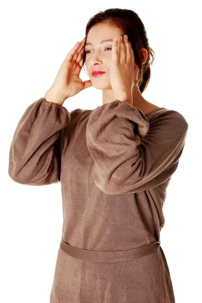 Young girl having a headache. — Stock Photo, Image