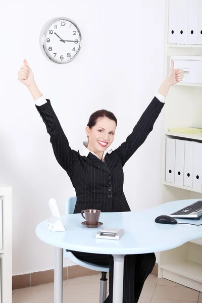 Businesswoman gesturing okay sign. — Stock Photo, Image