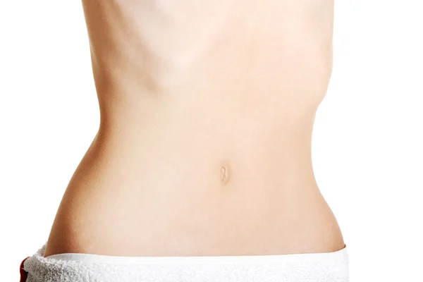Detailní záběr na hubená břicha. — Stock fotografie
