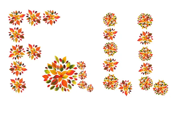 Otoño, decoración hecha de hojas multicolores de otoño — Foto de Stock